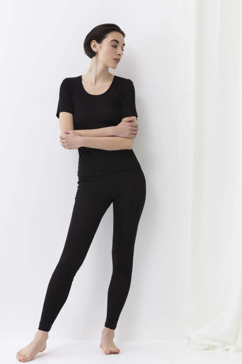 Mey Shirt Korte Mouw Wol Zijde Exquisite 66576 3 schwarz