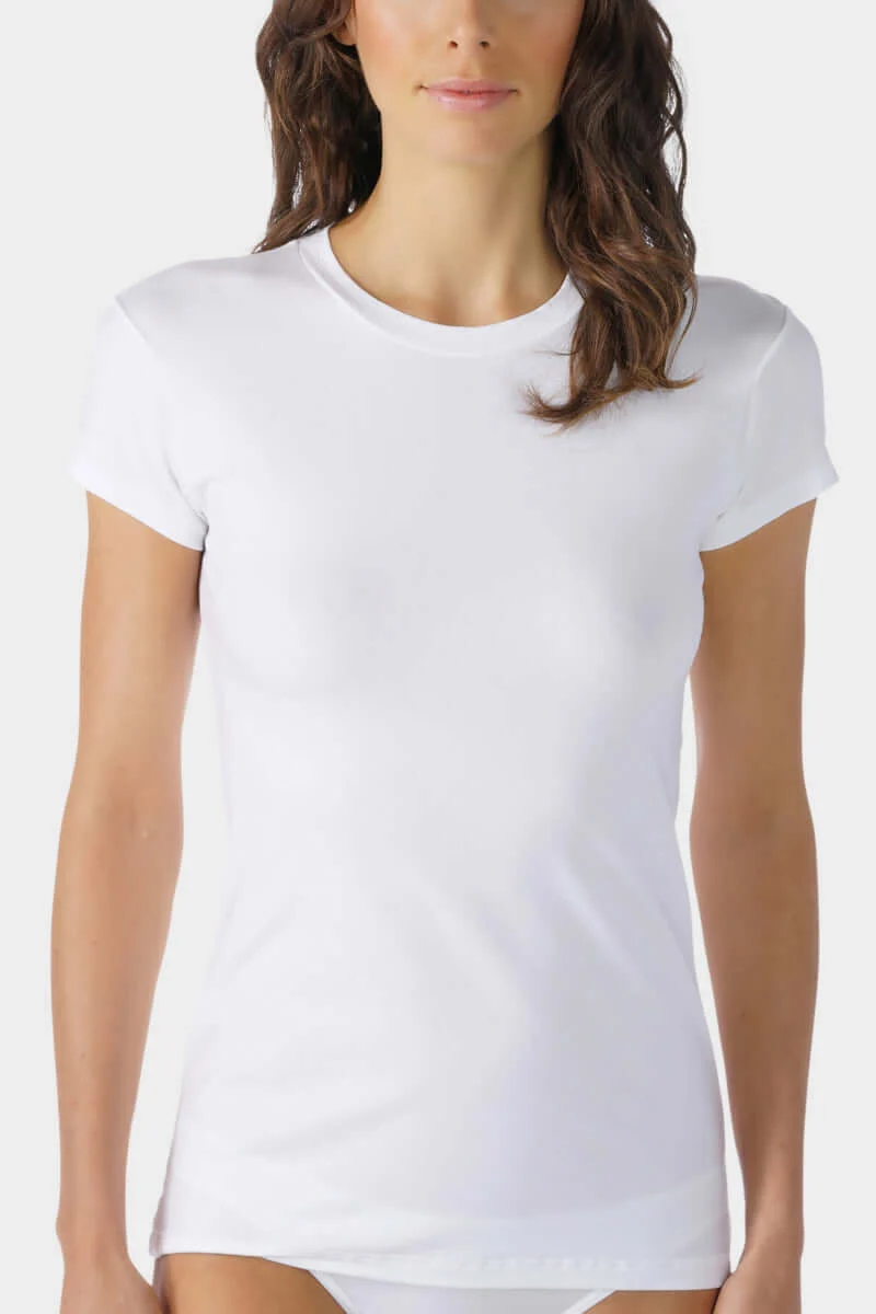 Mey Shirt Korte Mouw Cotton Pure Dames 26501 1 weiss