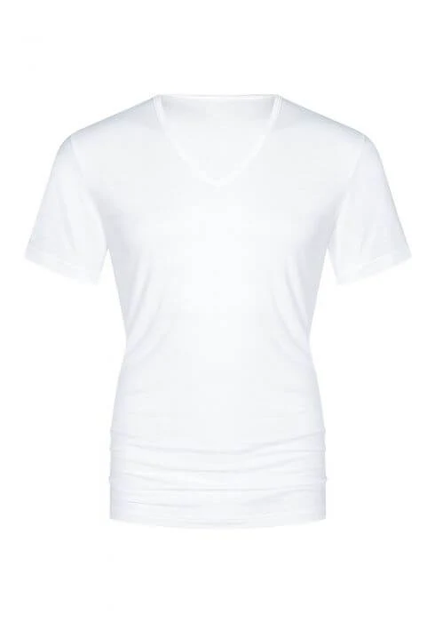 Mey Shirt Korte Mouw V-Hals Superior Heren 34066 101 weiss