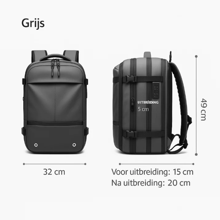 VINQ Vacuüm Rugzak met Draadloze Pomp Grijs VQ2520