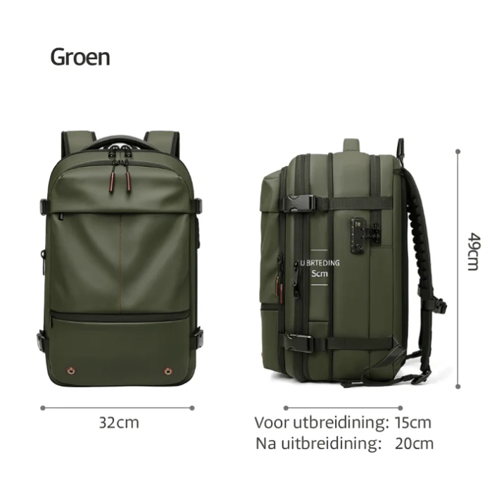 VINQ Vacuüm Rugzak met Draadloze Pomp Groen VQ2519
