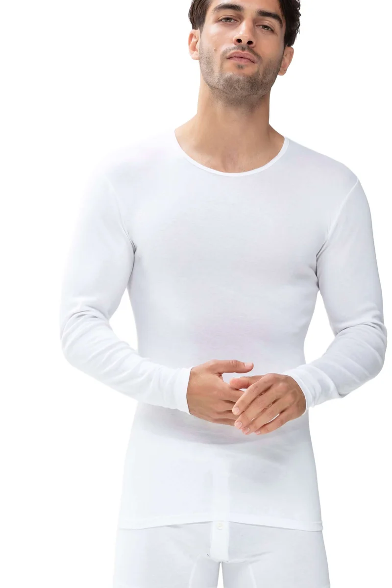 Mey Shirt Lange Mouw Casual Cotton Heren 49004 101 weiss