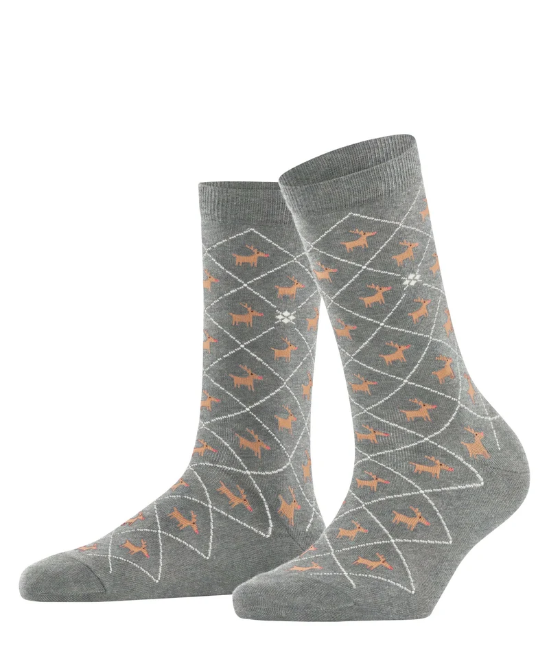 Burlington Reindeer Sokken Dames 27193 3400 light grey