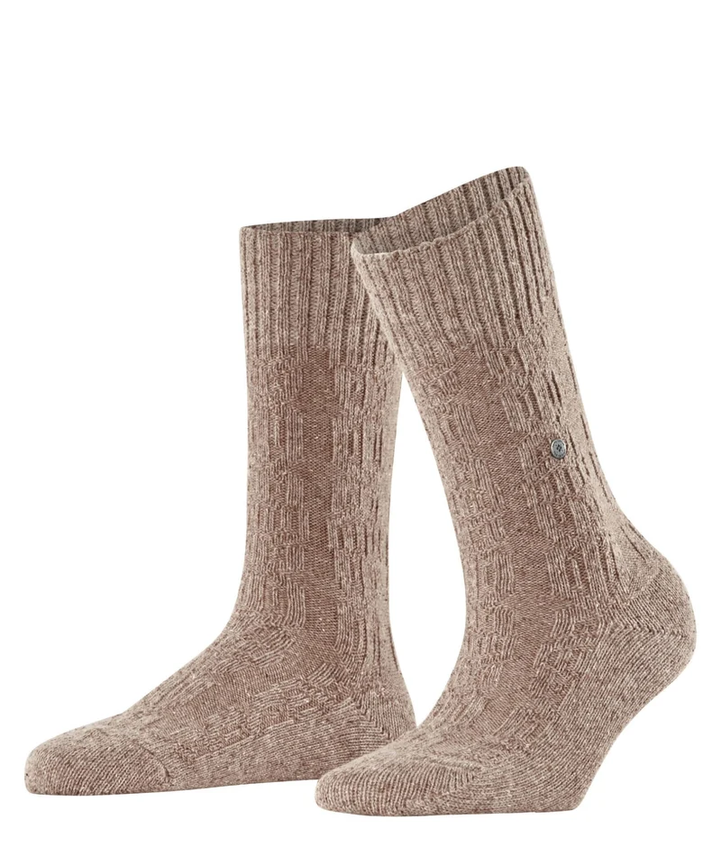 Burlington Kabel Tweed Boot Sokken Dames 27188 4063 beige mel.