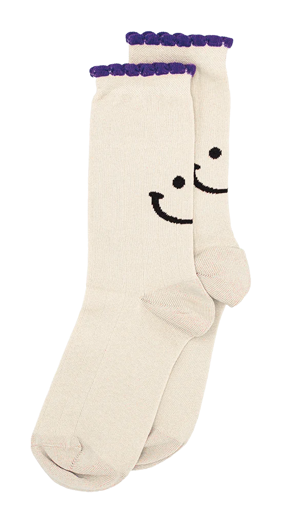 Alfredo Gonzales Ruffle Smiley Sokken AG-SK-SMI-01 133 Off White/Orange
