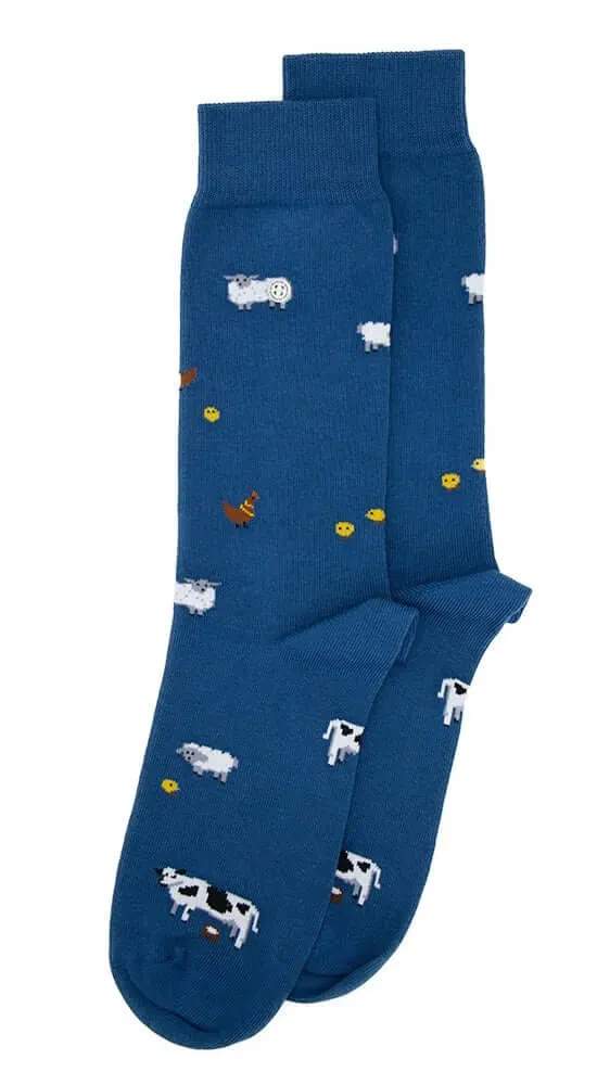 Alfredo Gonzales Farm Animals Sokken AG-Sk-FAR-01 113 Navy/Brown