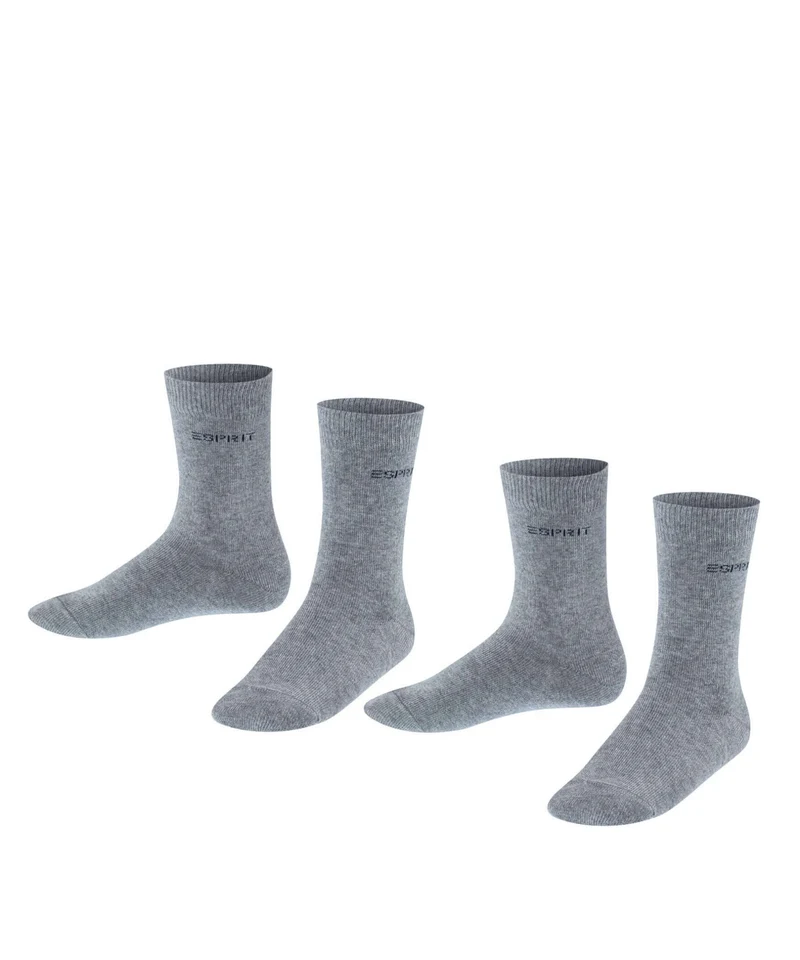 Esprit Foot Logo Kinderen 2-PACK 19041 3390 light greymel.