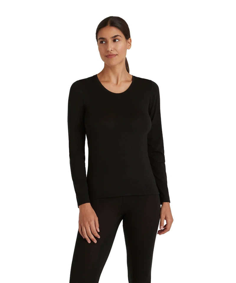 FALKE Shirt Lange Mouw Daily Climawool Dames 69055 3000 black