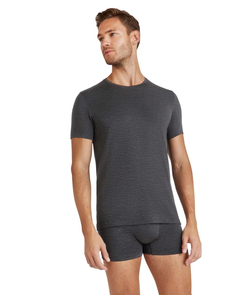 FALKE T-Shirt Daily Climawool Heren 68040 3278 dark grey -heather