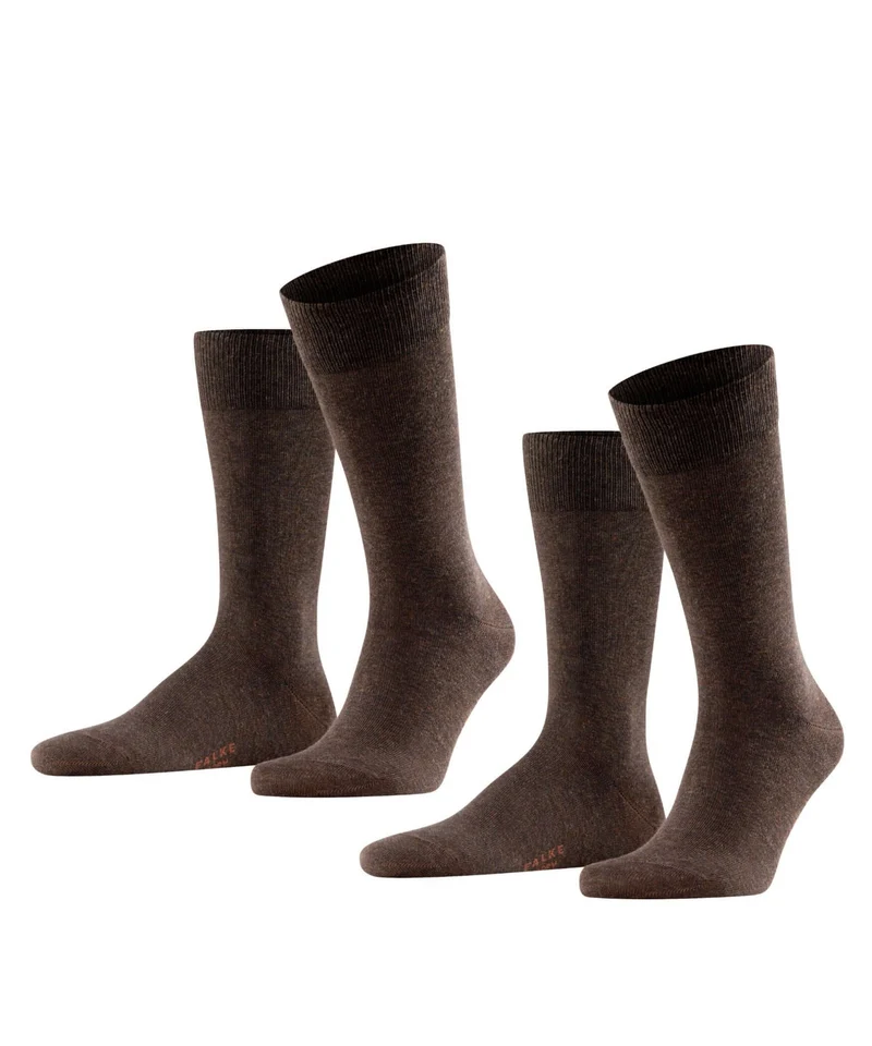 FALKE Happy 2-Pack Herensokken 14610 5450 dark brown
