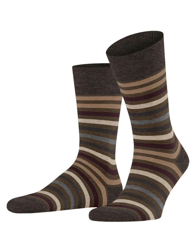 FALKE Tinted Stripe Fantasiesok Heren 13279 7464 beech