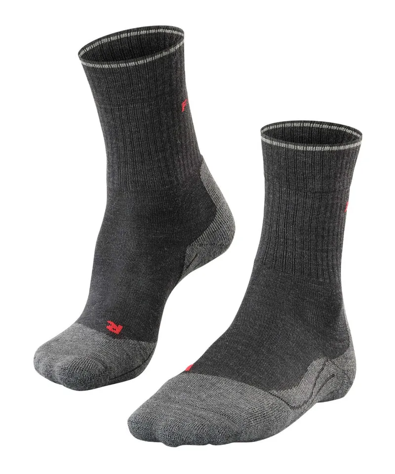 FALKE TK2 Wool Silk Dames Wandel Sok 16356 3080 anthra.mel