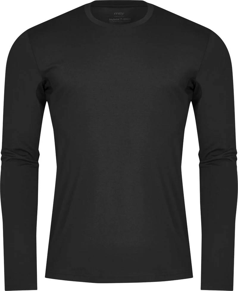Mey Hybrid T-shirt Lange Mouw Heren 30082 123 schwarz