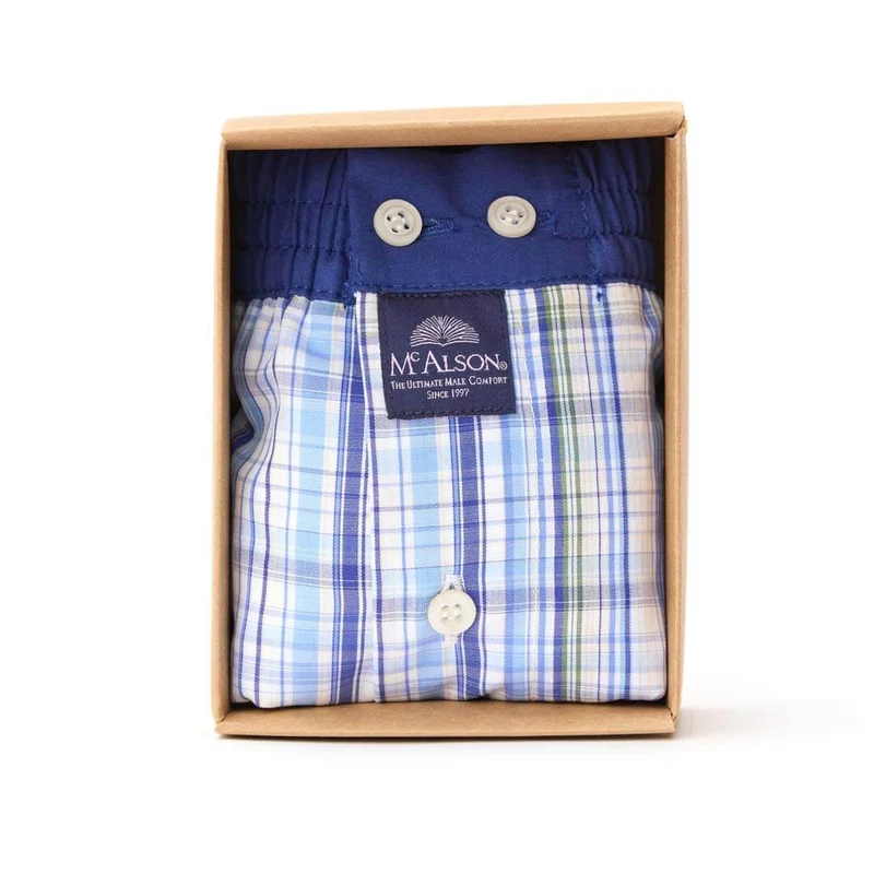 McAlson Boxershort met binnenbroek Checkered Blue M5111
