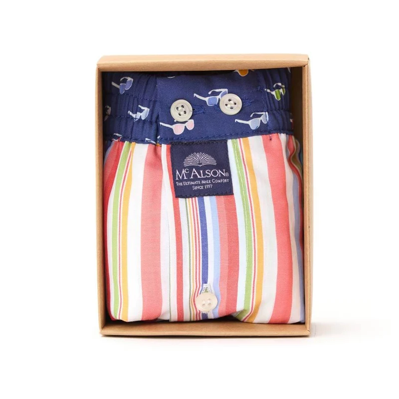 McAlson Boxershort met binnenbroek Tartan red & turquoise M5122