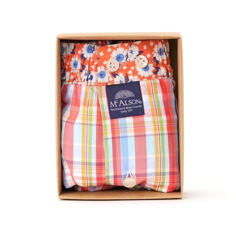 McAlson Boxershort met binnenbroek Tartan light blue M5123