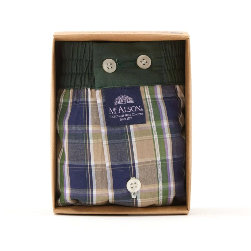 McAlson Boxershort met binnenbroek Checkered brown, green-navy M5225