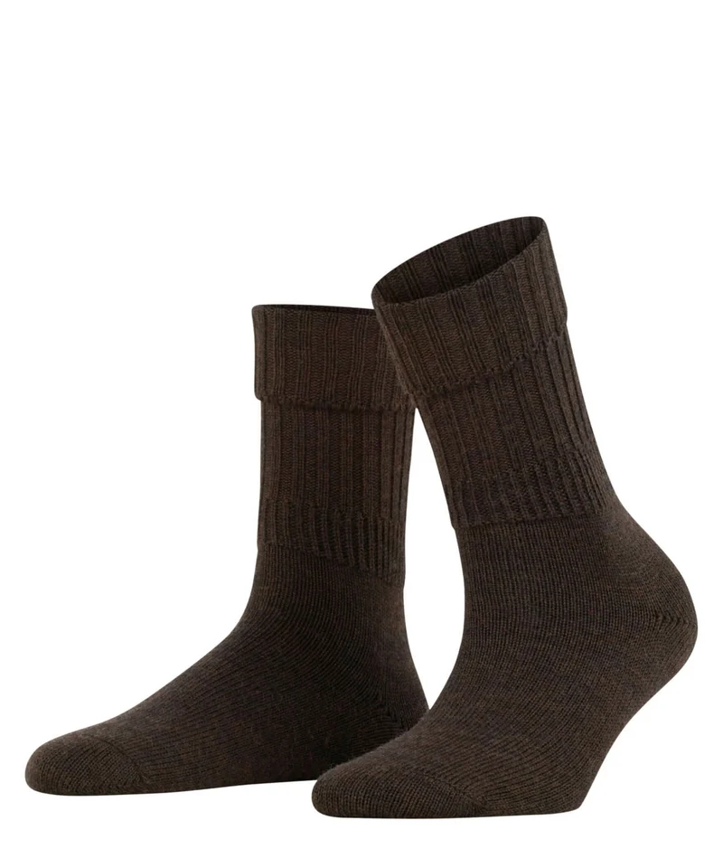 FALKE Rib Omslag Damessokje 47520 5450 dark brown