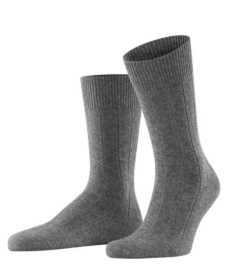 FALKE Lhasa Rib Sokken Heren 14405 3390 light greymel.