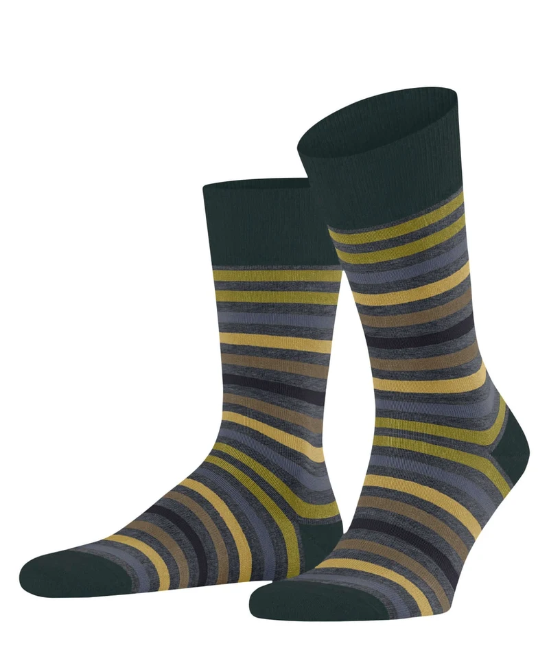 FALKE Tinted Stripe Fantasiesok Heren 13279 3205 steel mel.