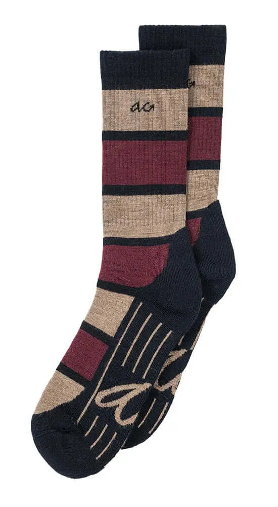 Alfredo Gonzales Wandelsok Wol Hike plain AG-SW-HIPATCH 131 Bordeaux