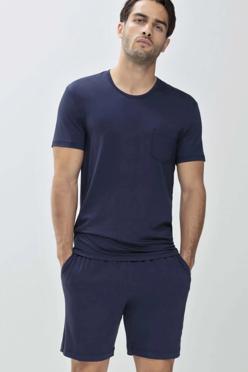 Mey Lounge Shirt korte mouw Jefferson Heren 65630 668 yacht blue