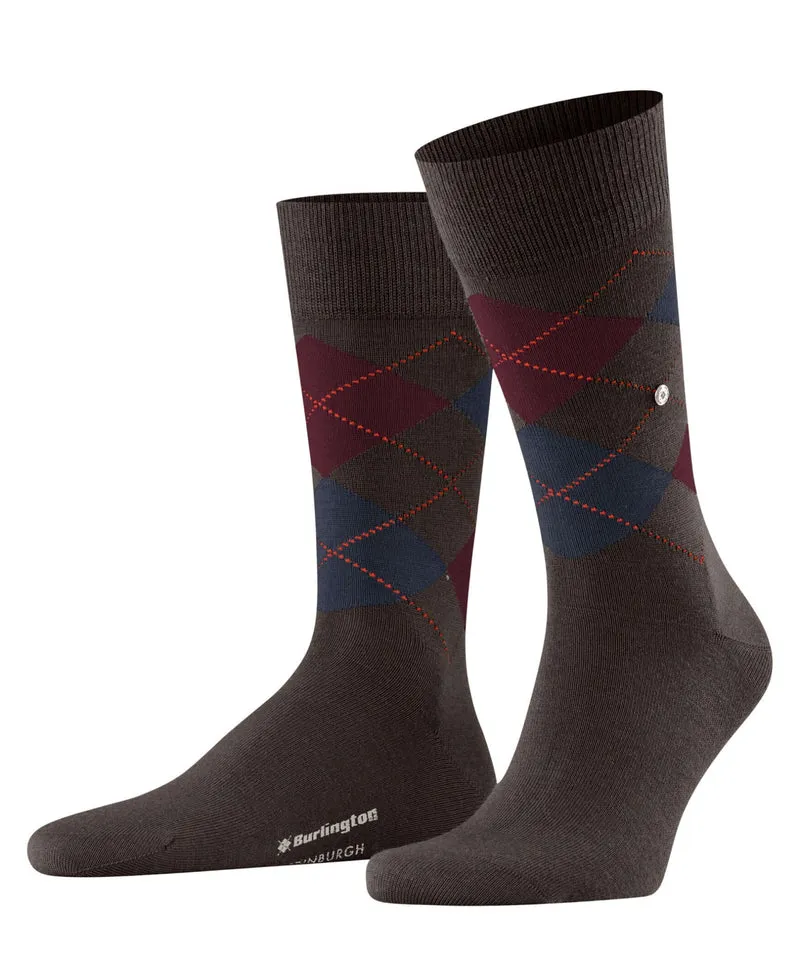 Burlington Edingburgh Sokken Heren 21125 5235 dark brown