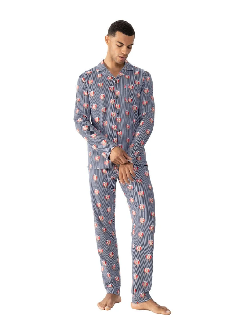 Mey Tweedelige Knopen Pyjama Lifebelt Heren 34076 668 yacht blue