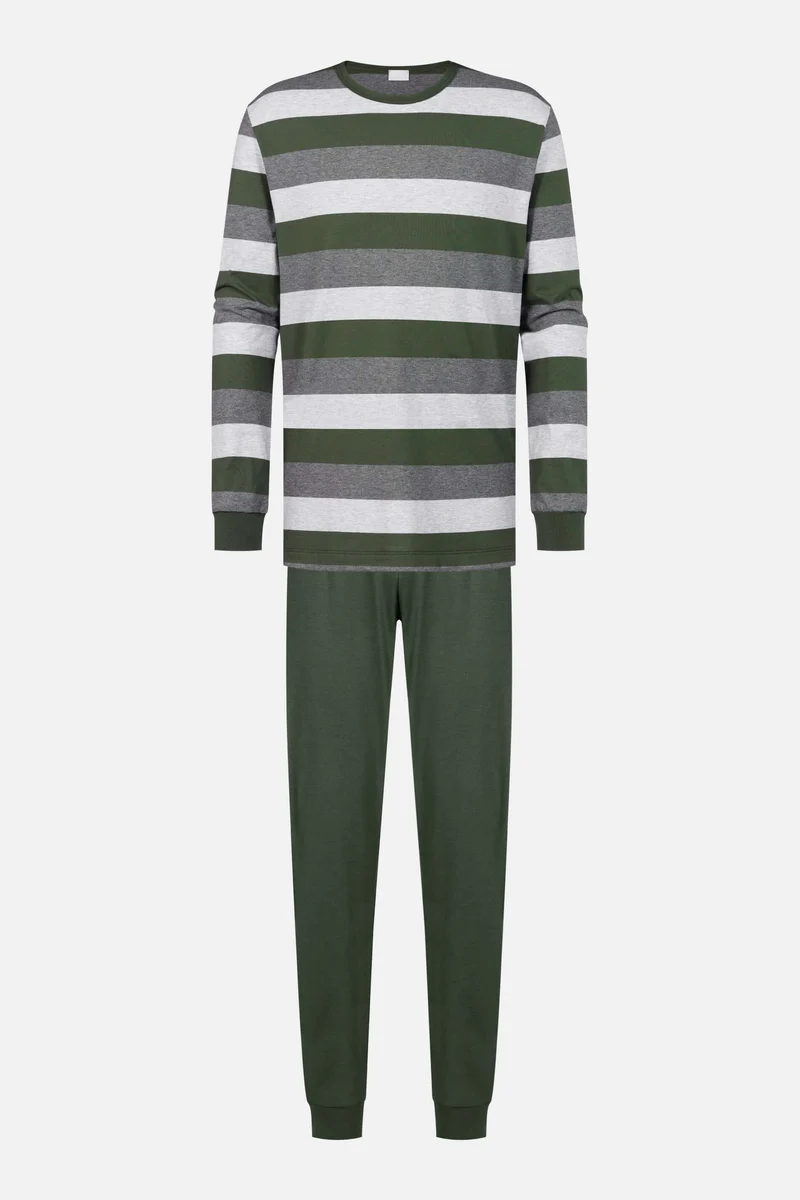 Mey Tweedelige Pyjama Block Striped Heren 34053 861 deep green