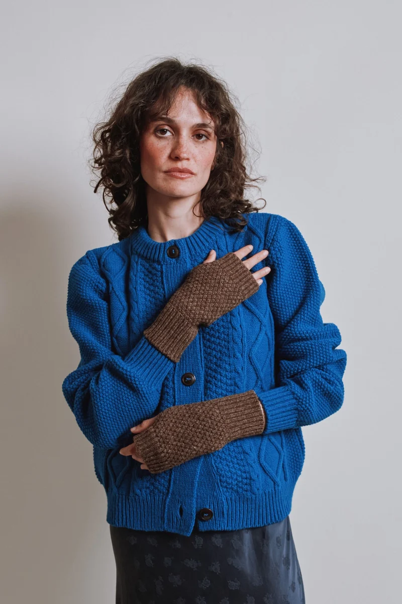 ALBA Merino Wool Mittens - Chocolate