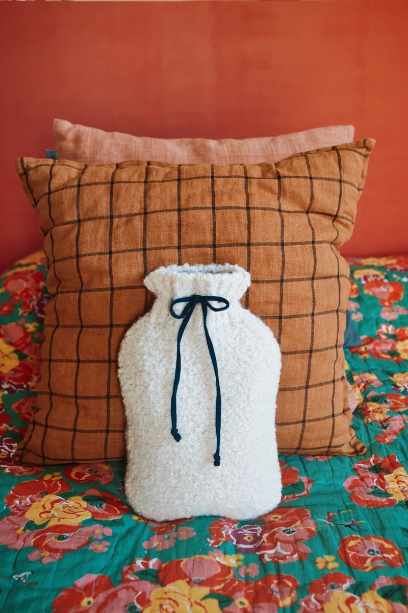 LILOU Hot Water Bottle Cover in Curly Alpaca - Light Beige