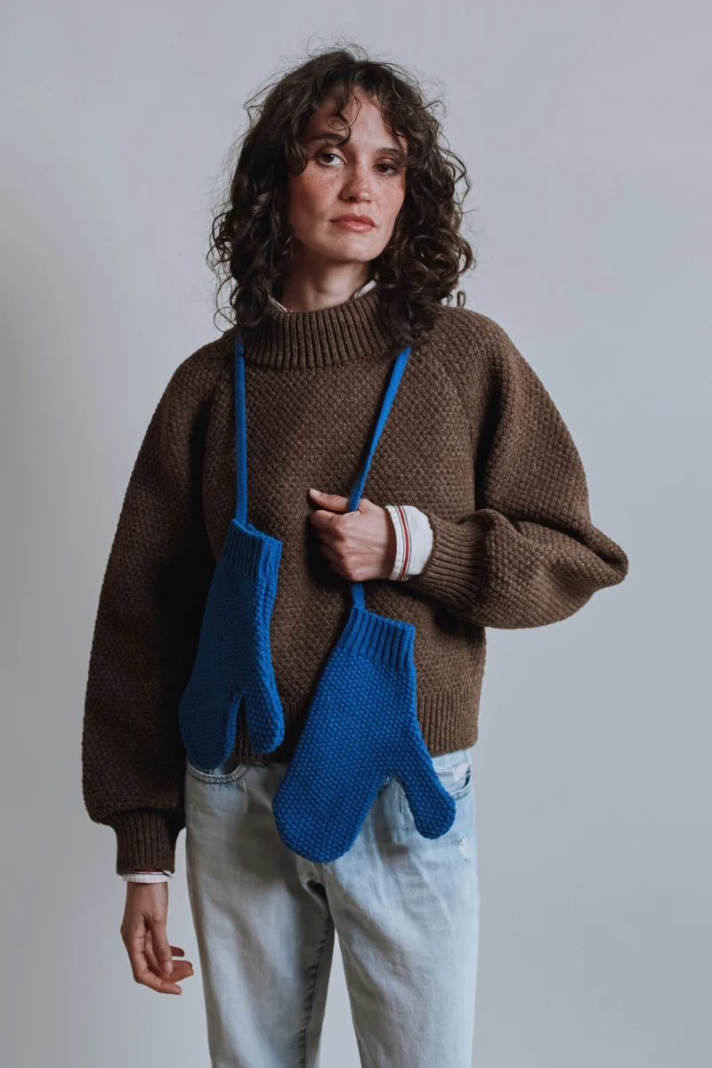 ELENA Wool Mittens - Cobalt Blue