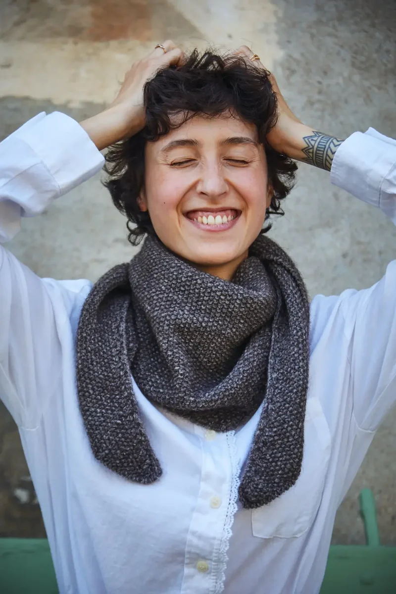HORTENSE Bandana in Yak-Merino Wool - Brown