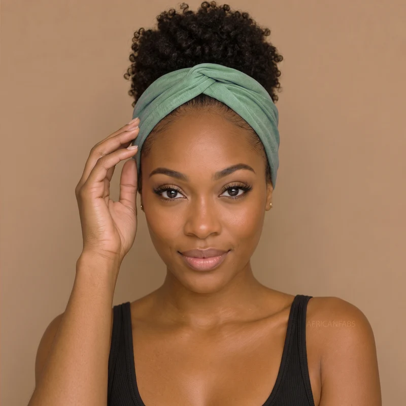 Haarband met buigbare metaaldraad - Mint Bamboo