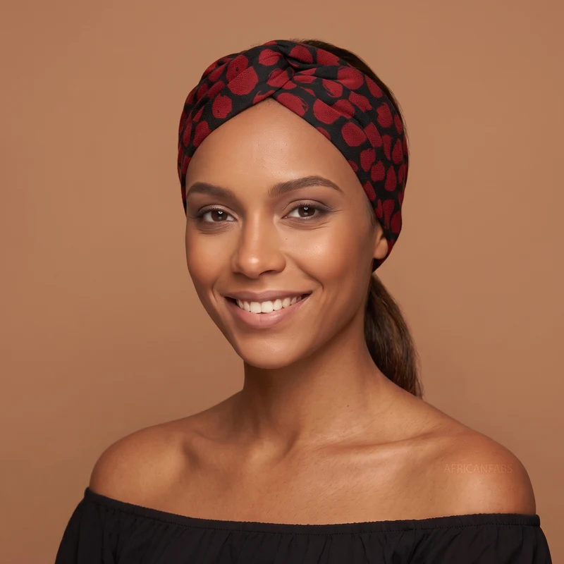 Haarband met buigbare metaaldraad - Rood Dots
