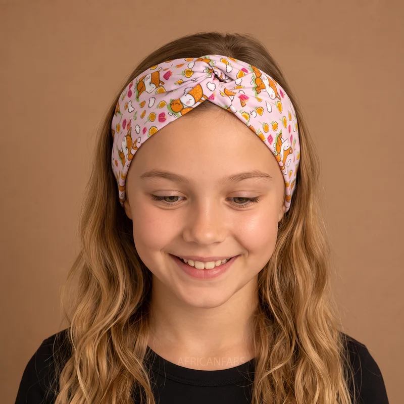 Haarband met buigbare metaaldraad - Roze Flower Fox