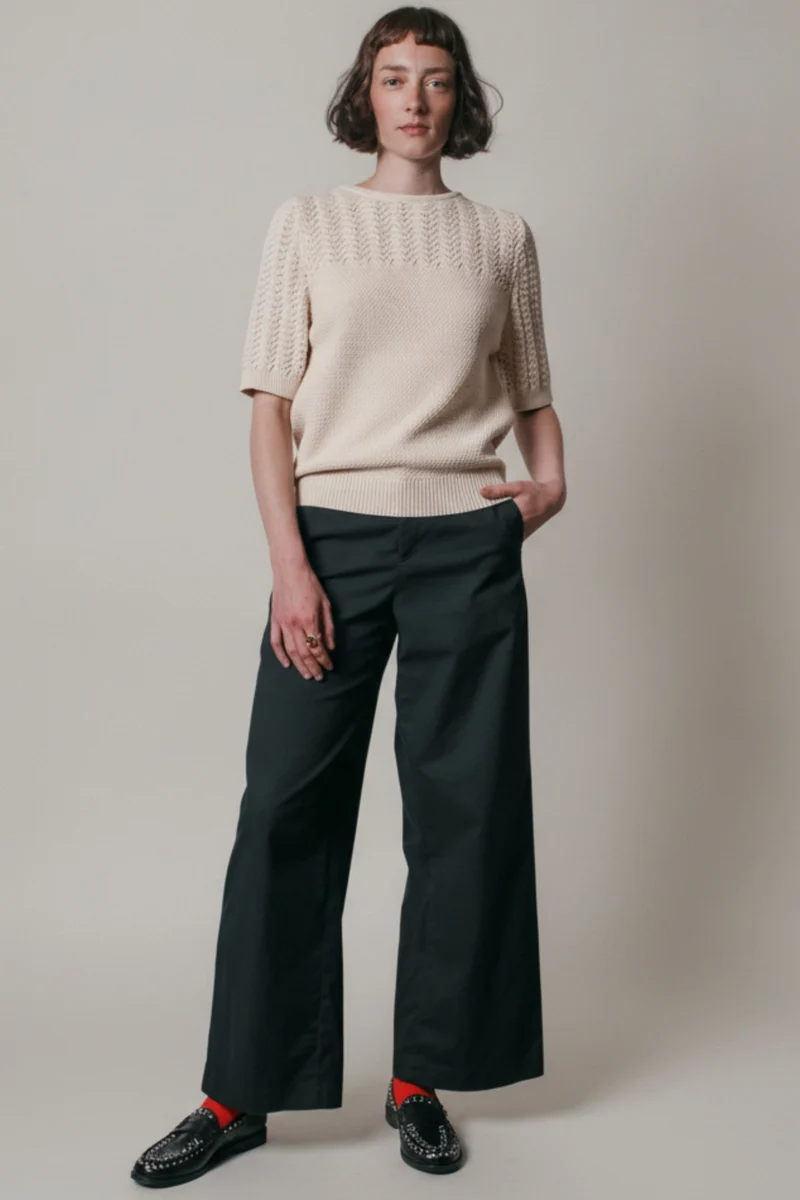 LIZ Lace Top in Organic Cotton - Off-White