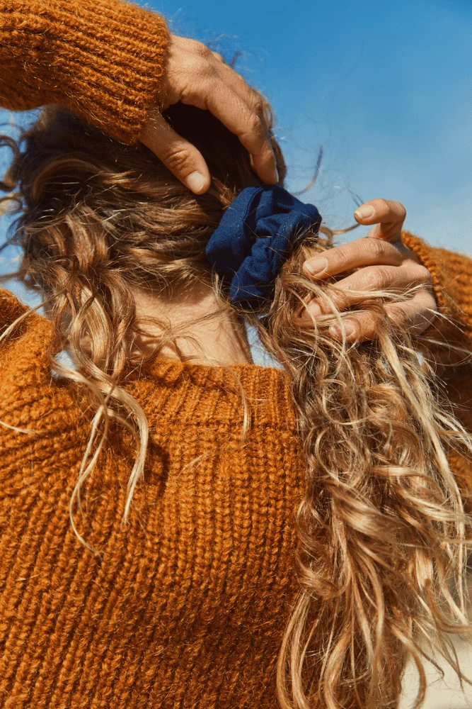 SCRUNCHY Hair Tie in Upcycled Cotton - Indigo