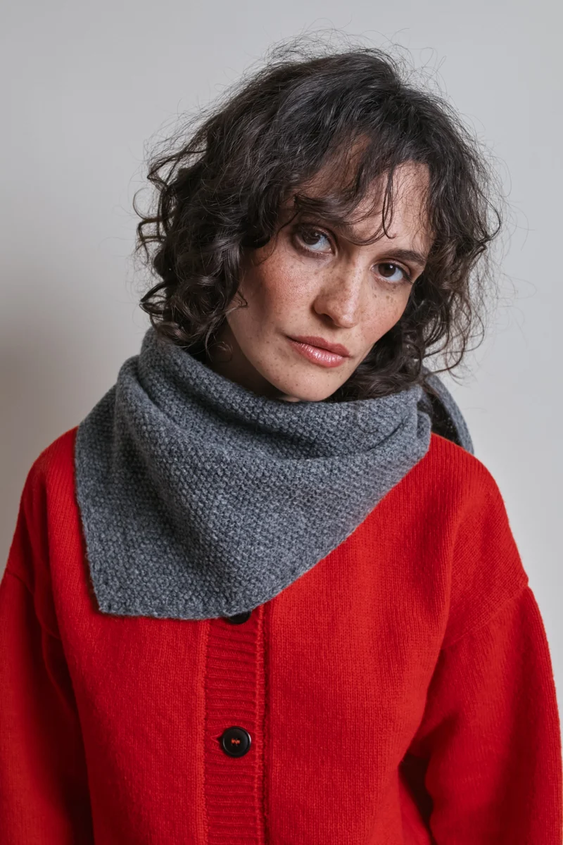 HORTENSE Bandana in Merino Wool - Ash Grey