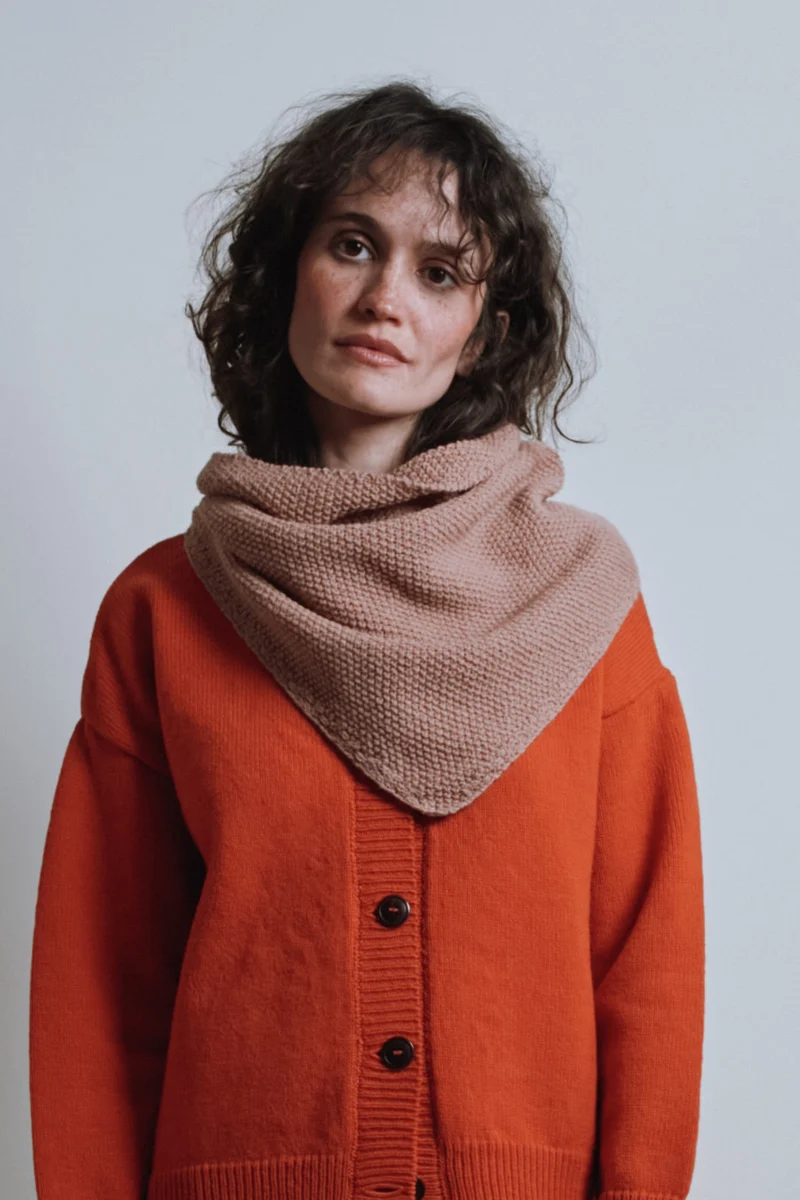 HORTENSE Bandana in Merino Wool - Light Pink