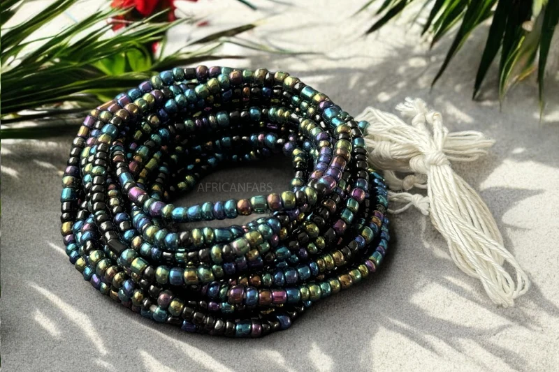 Waist Beads / Afrikaanse Heupketting - Igbé - Gemengde kleuren (Traditioneel niet-elastisch koord)