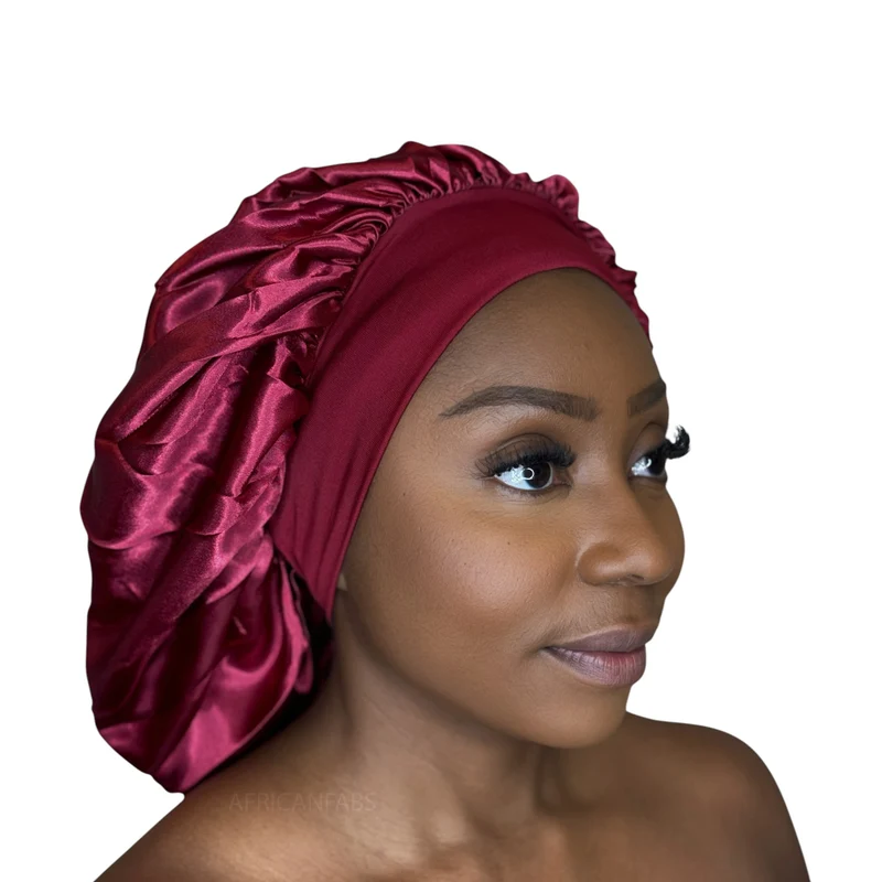 Satijnen Haar Bonnet - Rood (Satijnen Slaapmuts )