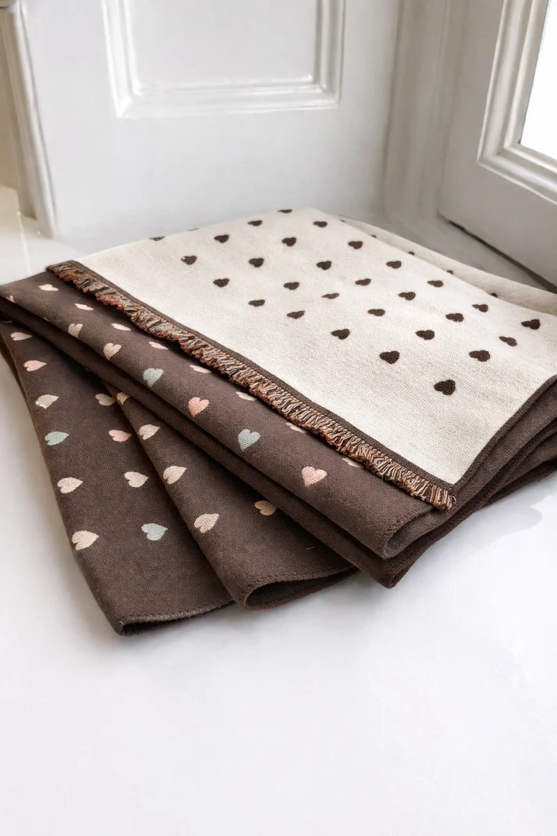 Sjaal lots of love | Brown