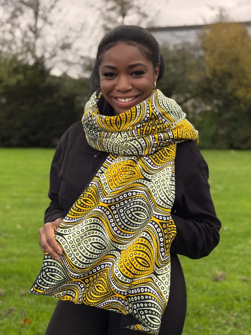 Warme Sjaal met Afrikaanse print Unisex - Gele Golven