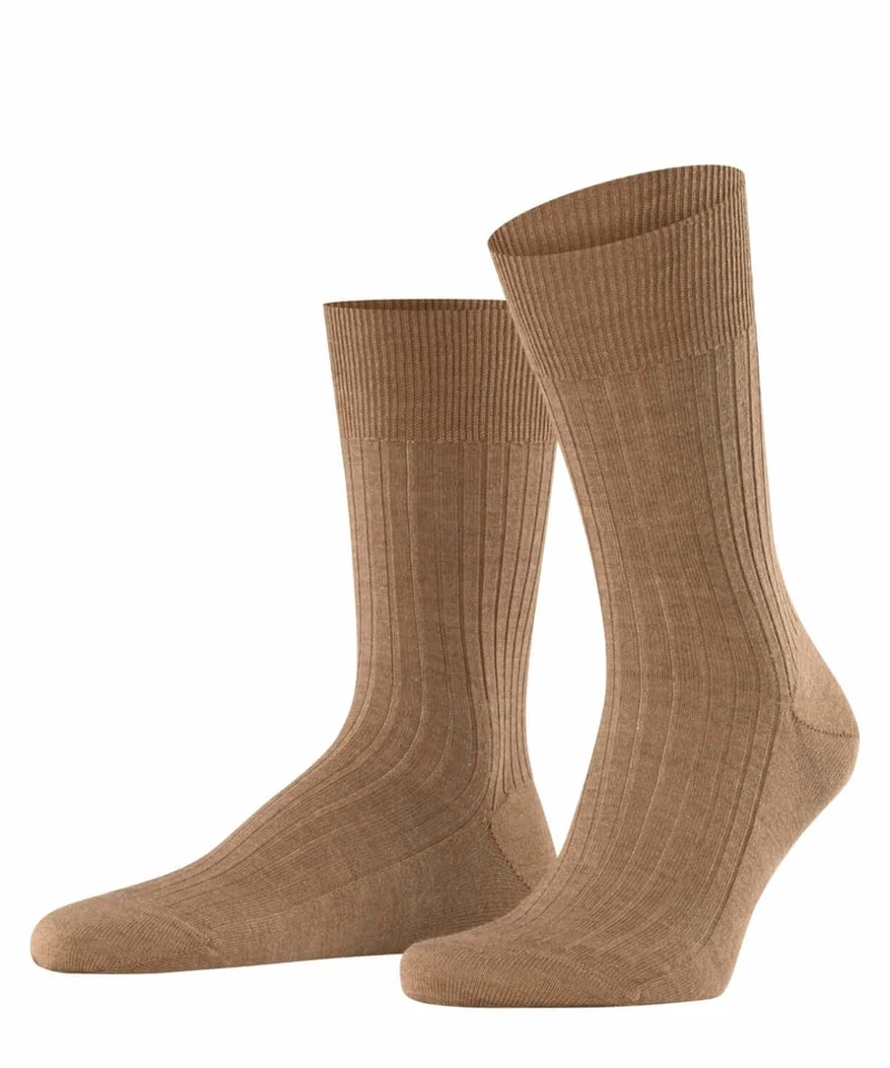 FALKE Bristol Pure HerenSok 14415 5410 nutmeg mel