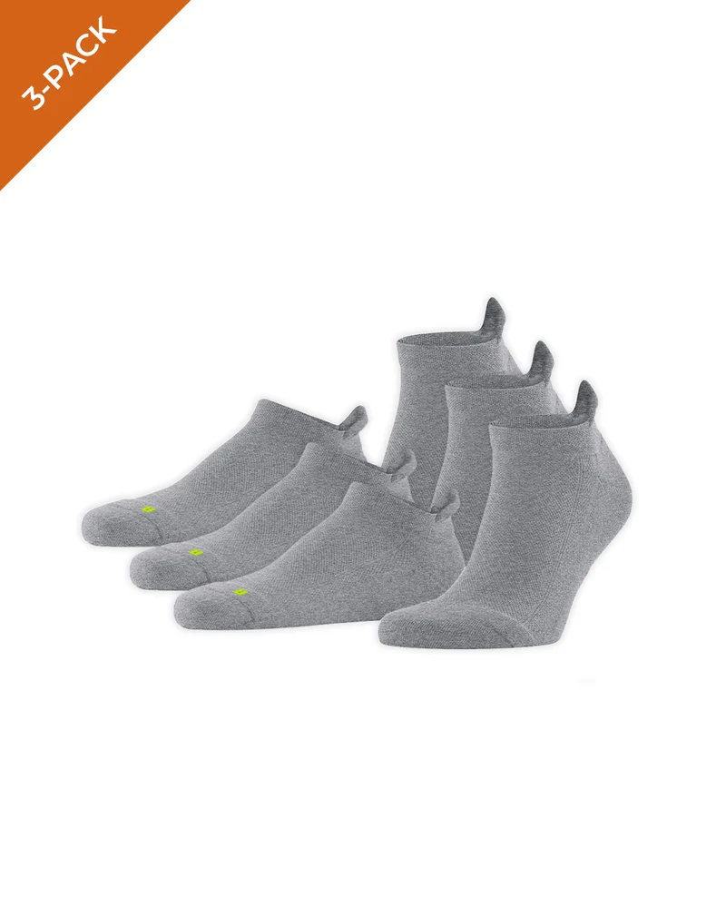 FALKE Unisex Cool Kick Sneakersokjes 16677 Bundel 3 paar grijs