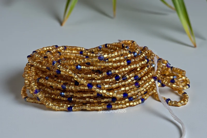 Waist Beads / Afrikaanse Heupketting - Aburié - Goud (Traditioneel niet-elastisch koord)