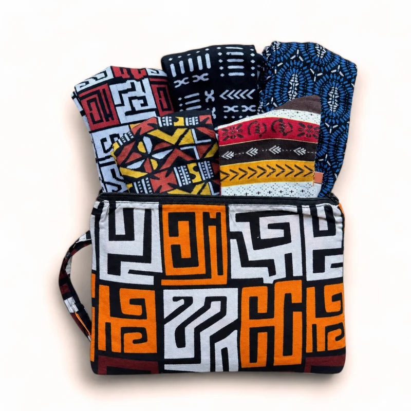 Afrikaanse sokken / Afro socks set NKEM met tasje - Set van 5