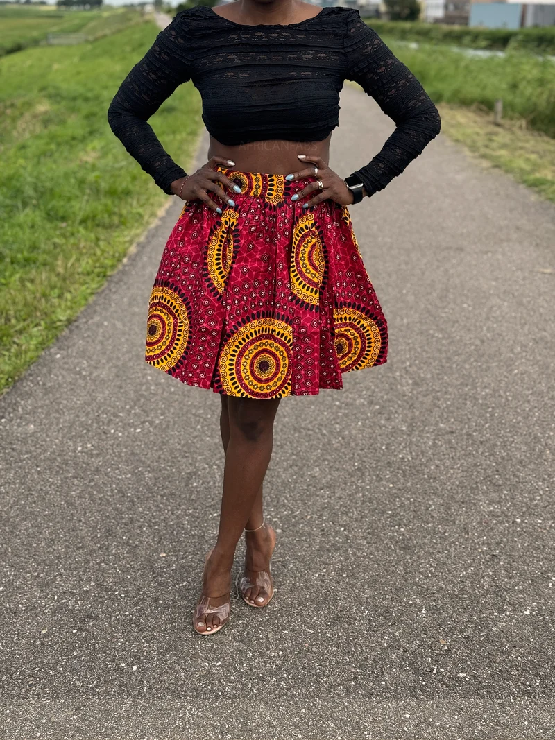 Afrikaanse print mini rok - Rode Dotted Patterns
