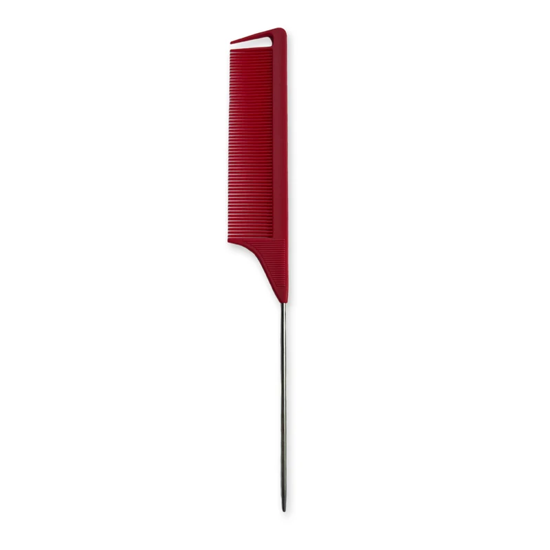 Professionele Pin Tail Comb Scheidingskam - Vlechten Rattenstaart Haarkam - Rood